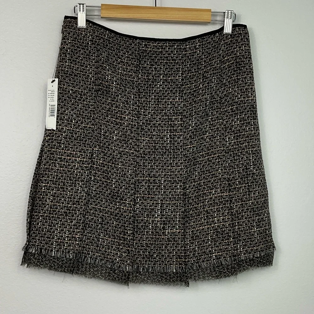 ElieTahari Calista Tweed Box‎ Pleat Skirt